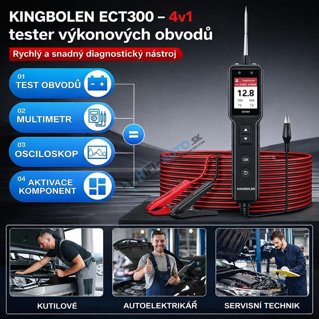 Digitálny multifunkčný tester - skúšačka elektrických obvodov auta 12 / 24V
