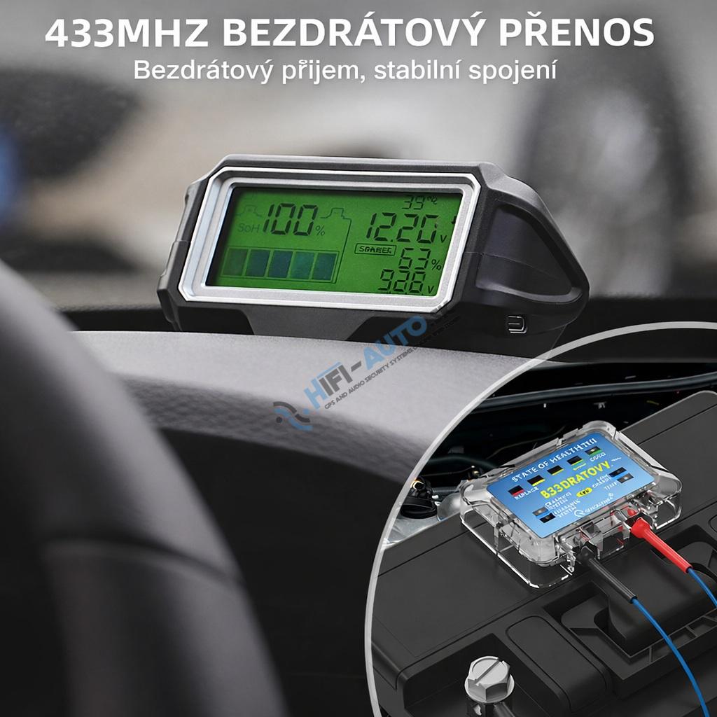 Monitoring batérie CARCLEVER s displejom 12V