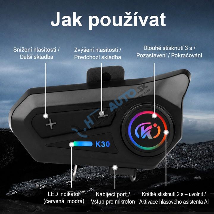 Bluetooth HF sada do helmy univerzálna
