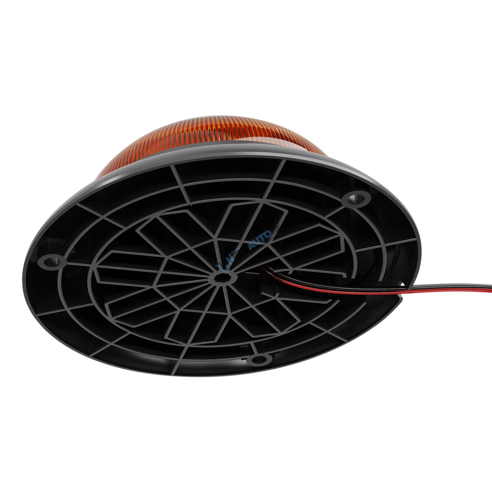 LED maják, 12-24V, 16x3W oranžový, pevná montáž, ECE R65