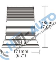 LED maják, 12-24V, oranžový, pevná montáž, ECE R65
