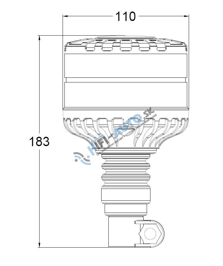 LED maják, 12-24V, 16xLED oranžový, na držiak, smoke, ECE R65