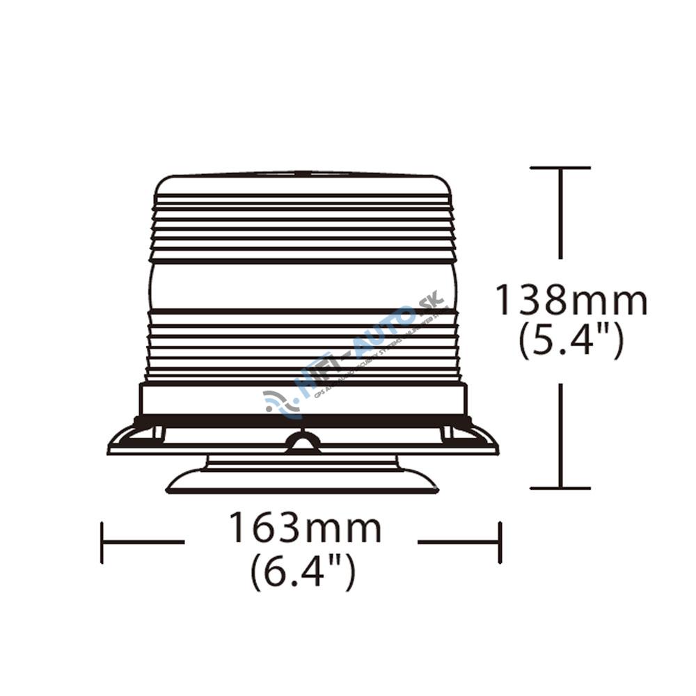 LED maják, 12-48V, 48xLED oranžový, magnet, ECE R65