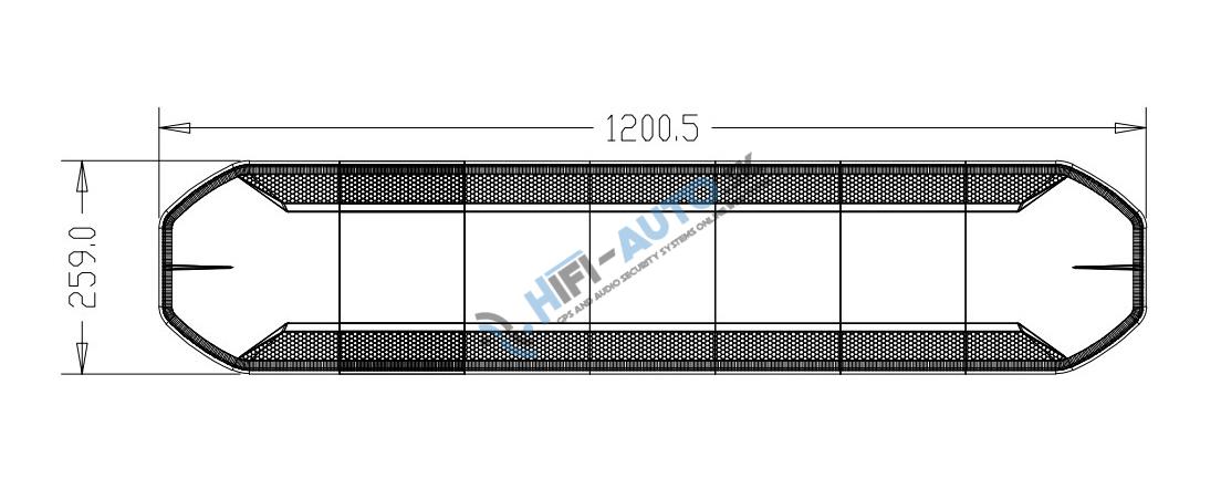 LED rampa 1200mm, oranžová, 12-24V, ECE R65