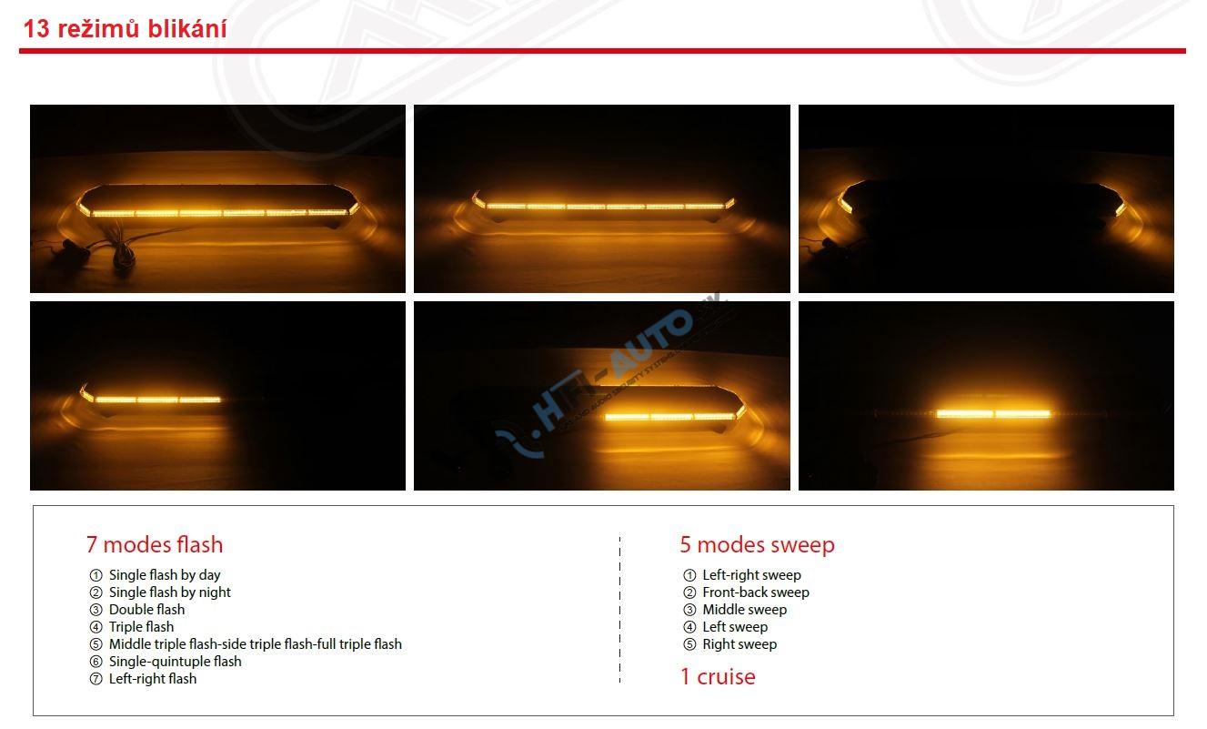 SLIM LED rampa 770mm, oranžová, 12-24V, 36 + 96LED, ECE R65
