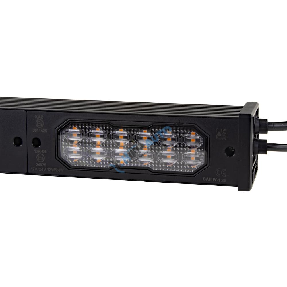 LED alej vodeodolná (IP67) 12-24V, 96x LED 1W, oranžová 1231mm, d.o., ECE R65