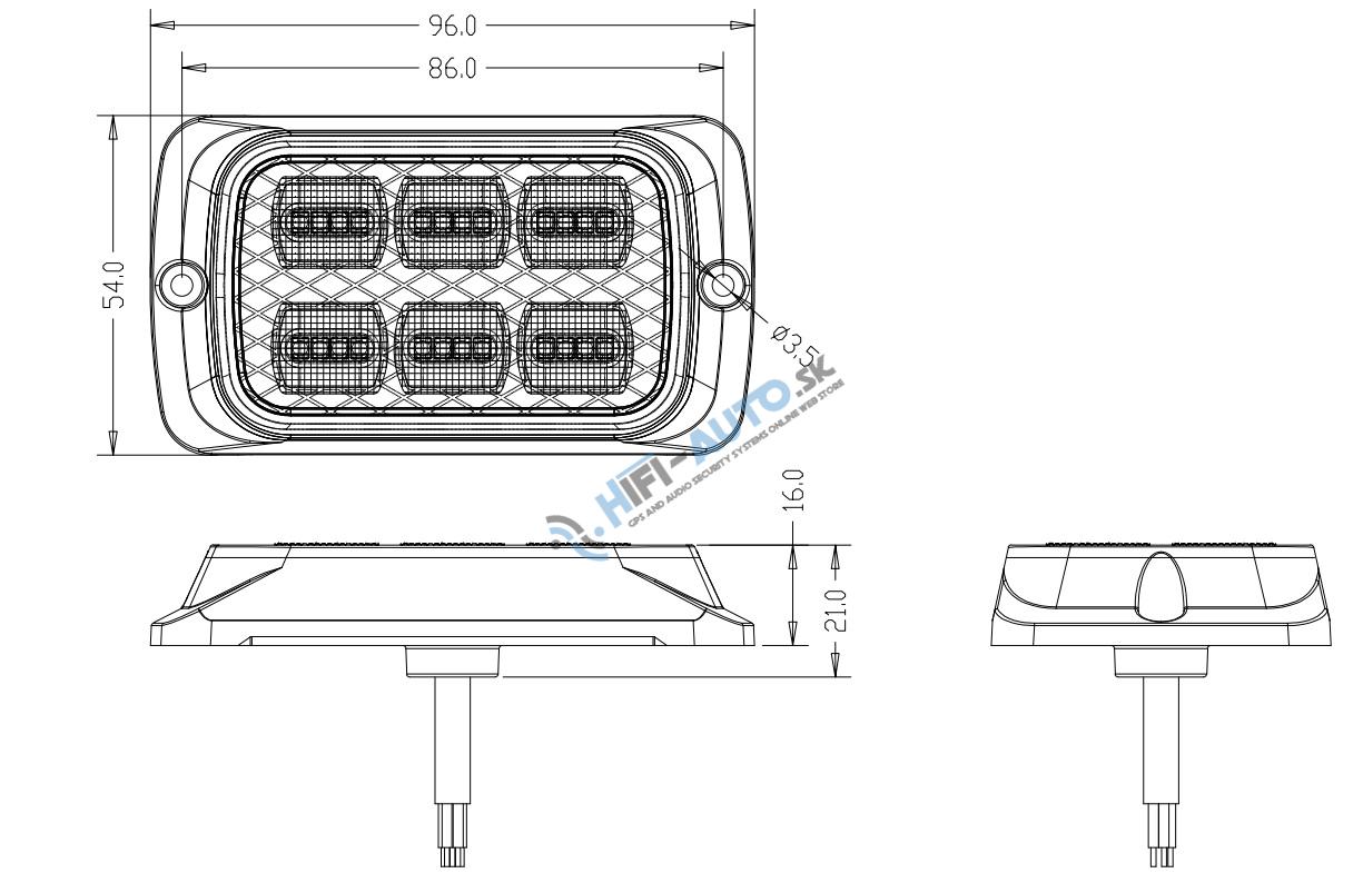 PREDATOR 24x1W LED, 12-24V, oranžový, ECE R65