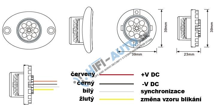 4x PROFI výstražné LED svetlo vonkajšie modré, 12-24V, ECE R10