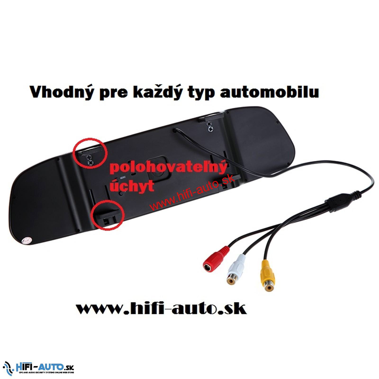 Špeciálna cúvacia kamera 170° uhol + 4,3" LCD v spätnom zrkadle