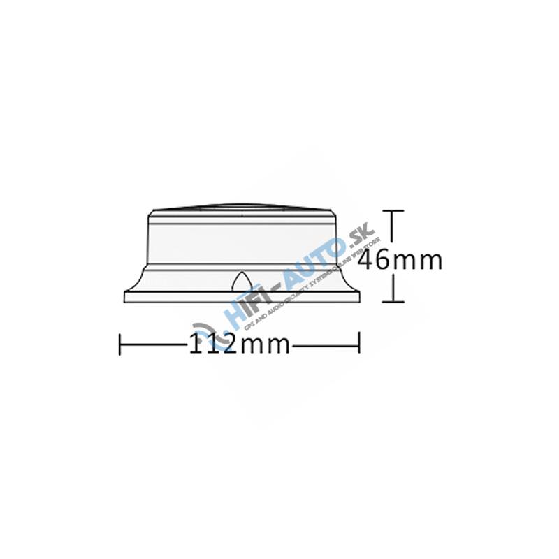 LED maják, 12-24V, 18x1W modrý, magnet, ECE R65
