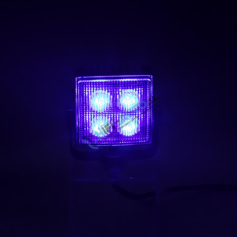Výstražné LED svetlo vonkajšie, modré, 12/24V, ECE R65