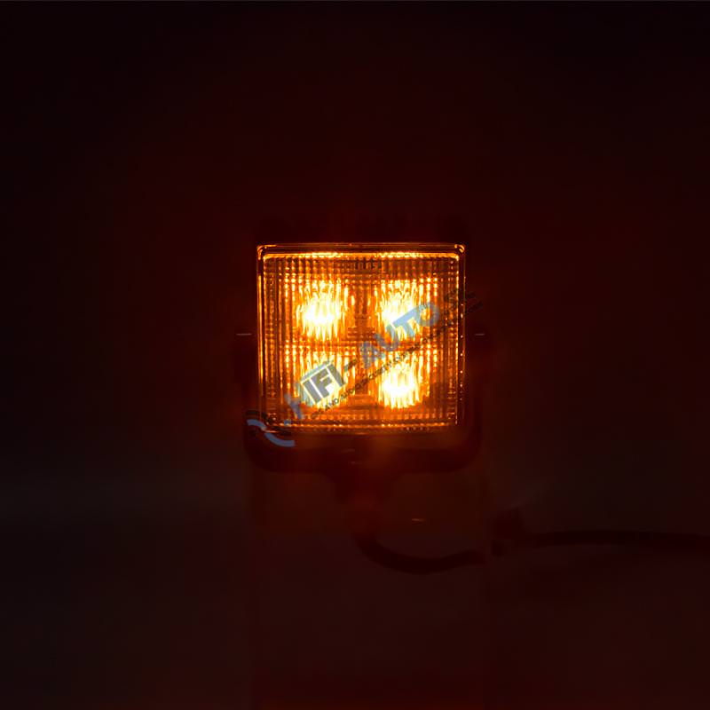 Výstražné LED svetlo vonkajšie, oranžové, 12/24V, ECE R65