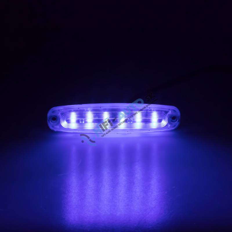 PREDATOR Ultra Slim 6x5W LED, 12-24V, modrý, ECE R65