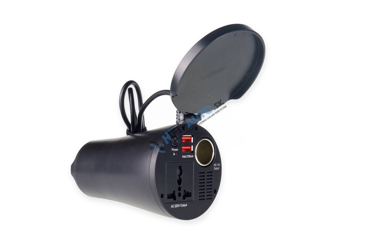 Menič napätia 12V/230V 150W/300W 2xUSB 