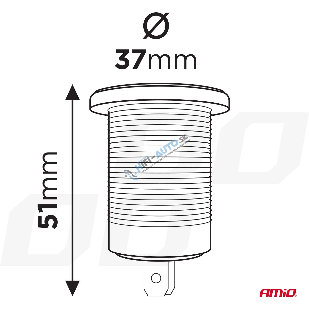 Vodotesná nabíjačka na telefón s digitálnym voltmetrom 2xUSB 12/24V MOD-11