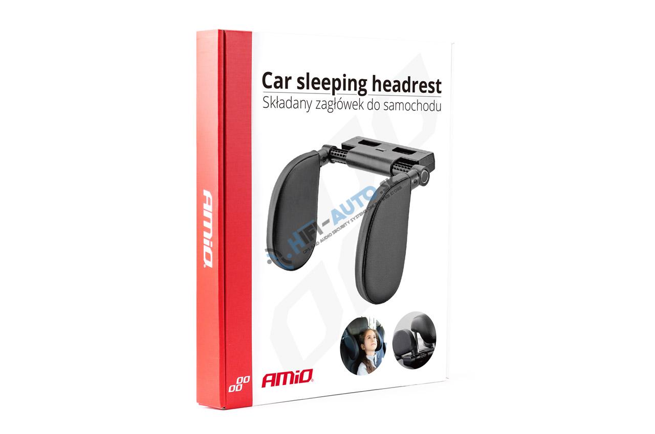 Sklopná opierka hlavy do auta, Poťah - čierna PVC kože