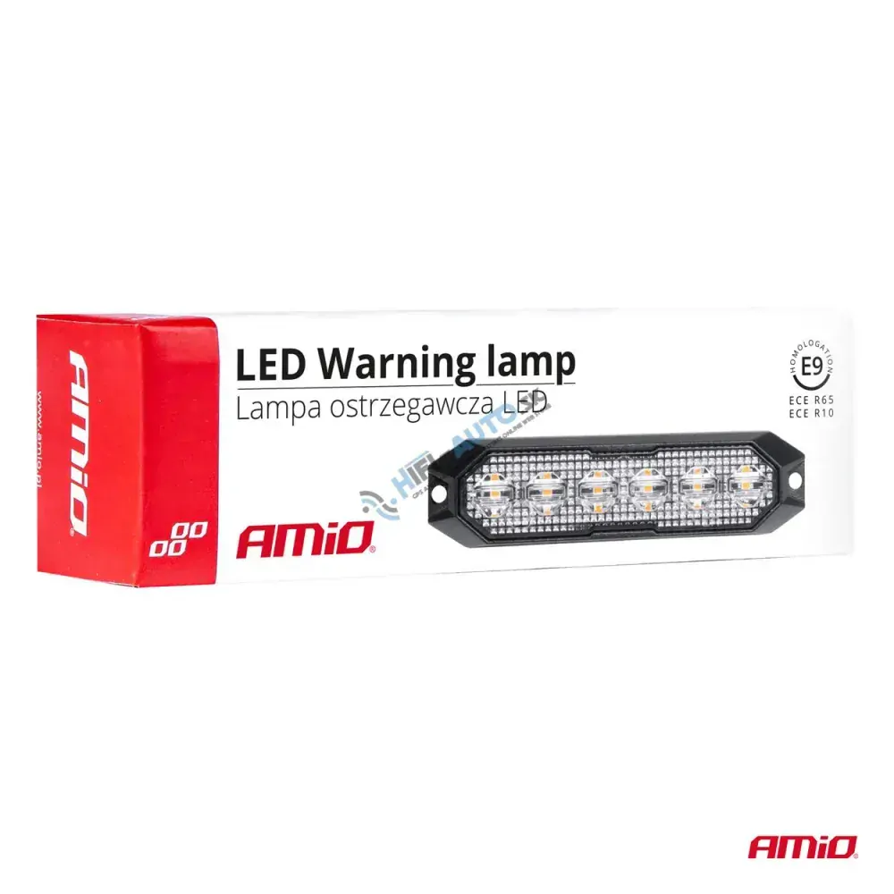 Výstražné osvetlenie oranžové 6x3W LED R65 R10 12/24V IP6K9K