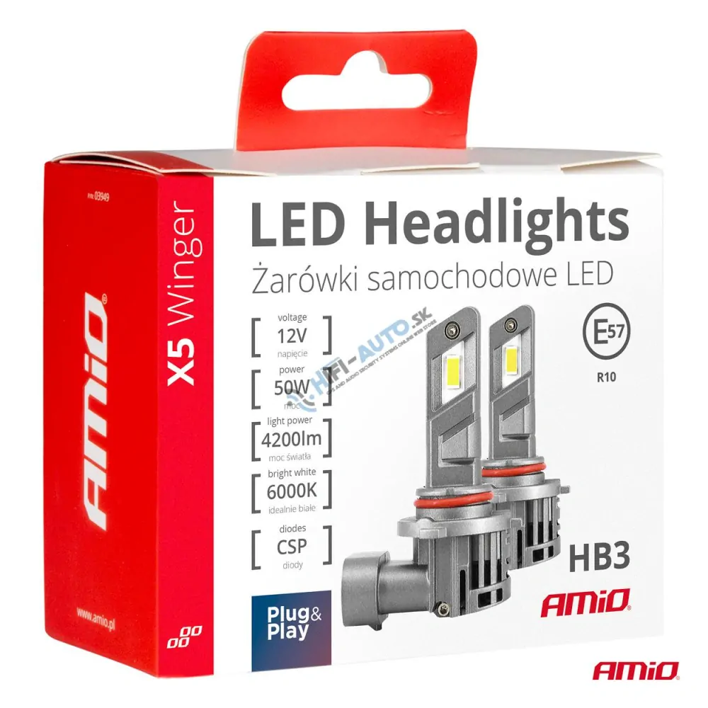 LED prestavbová sada H3 6000K max 50W X5-series WINGER