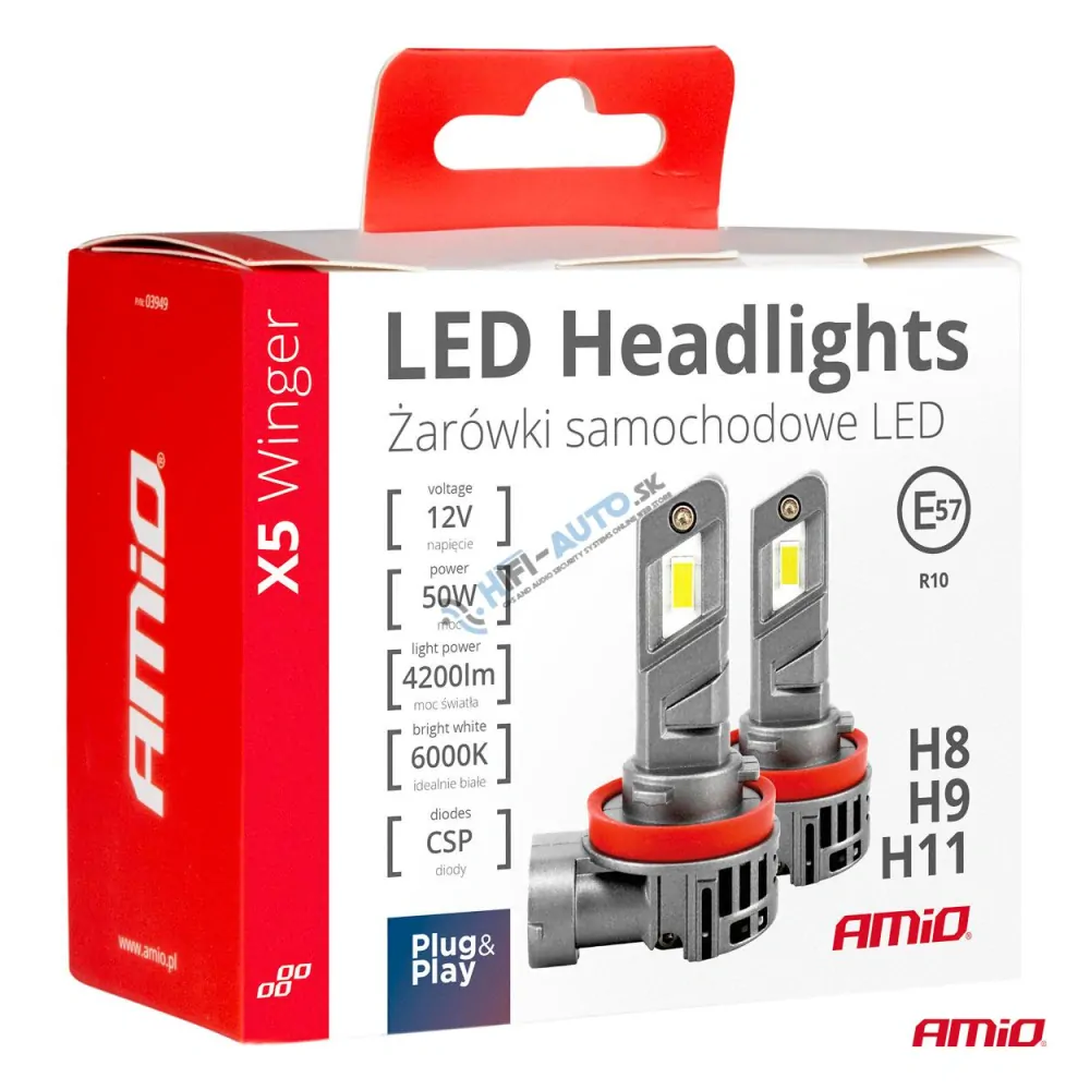 LED prestavbová sada H8/H9/H11 6000K max 50W X5-series WINGER