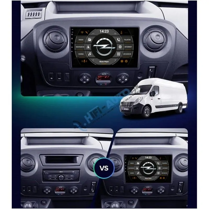 ANDROID 14 Renault Master, Opel Movano, Nissan NV400 2010+ autorádio