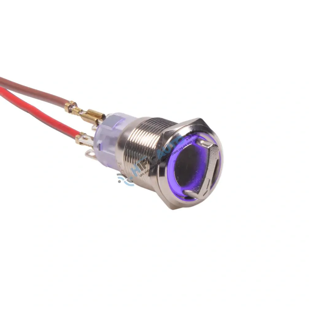 Spínač otočný okrúhly, modré podsvietenie