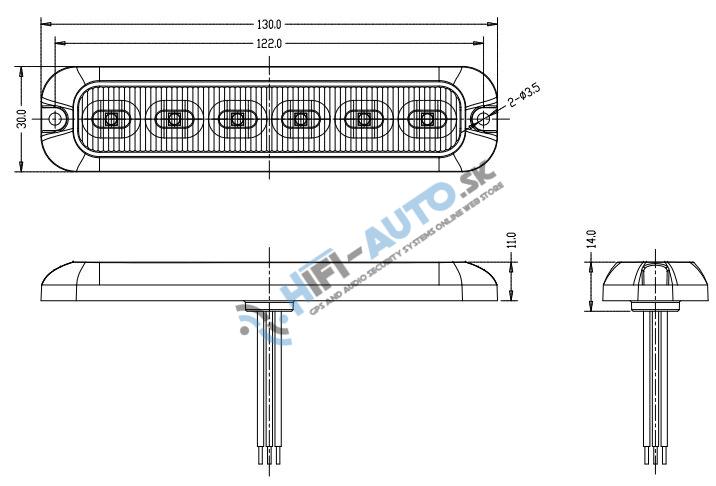 PREDATOR 6x4W LED, 12-24V, modrý, ECE R65