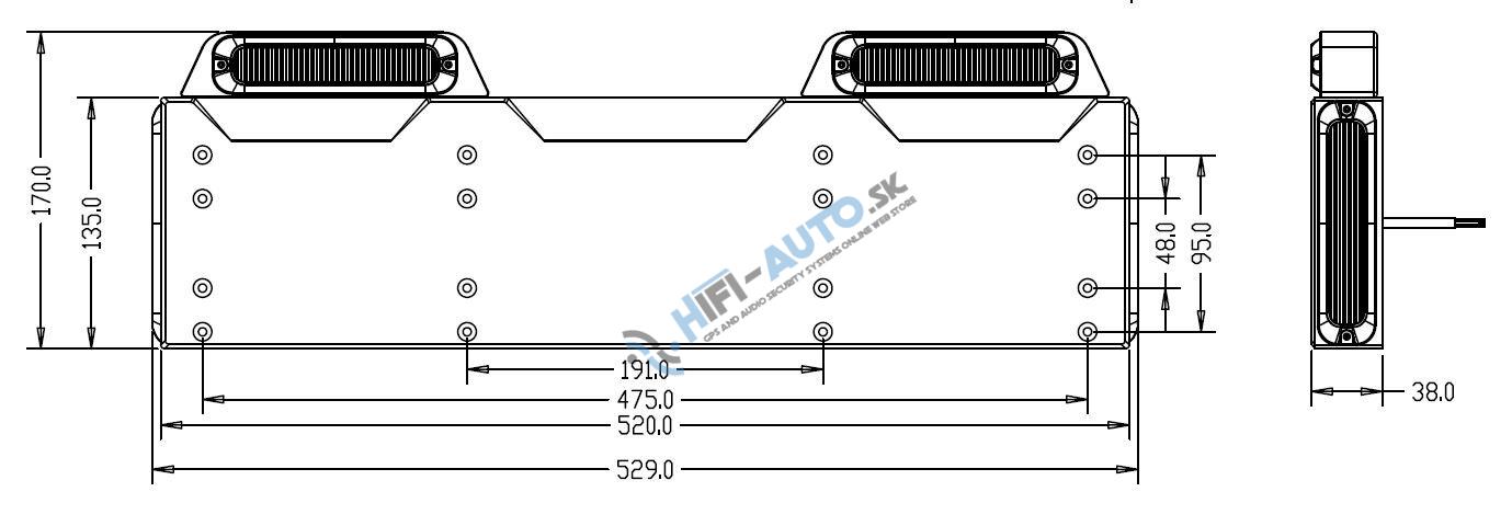 4x PREDATOR 6x4W LED pod ŠPZ, 12-24V, oranžový, ECE R65
