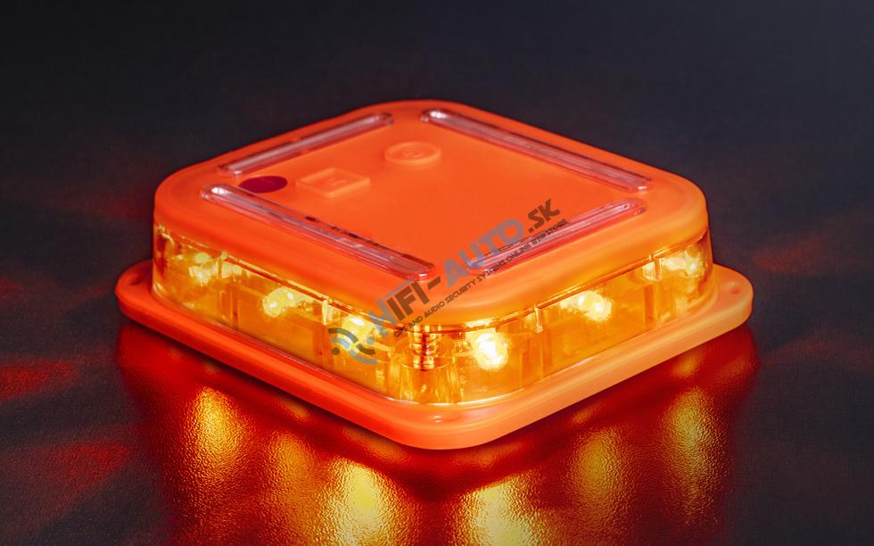 LED výstražné svetlo 16LED, oranžové, set 6ks