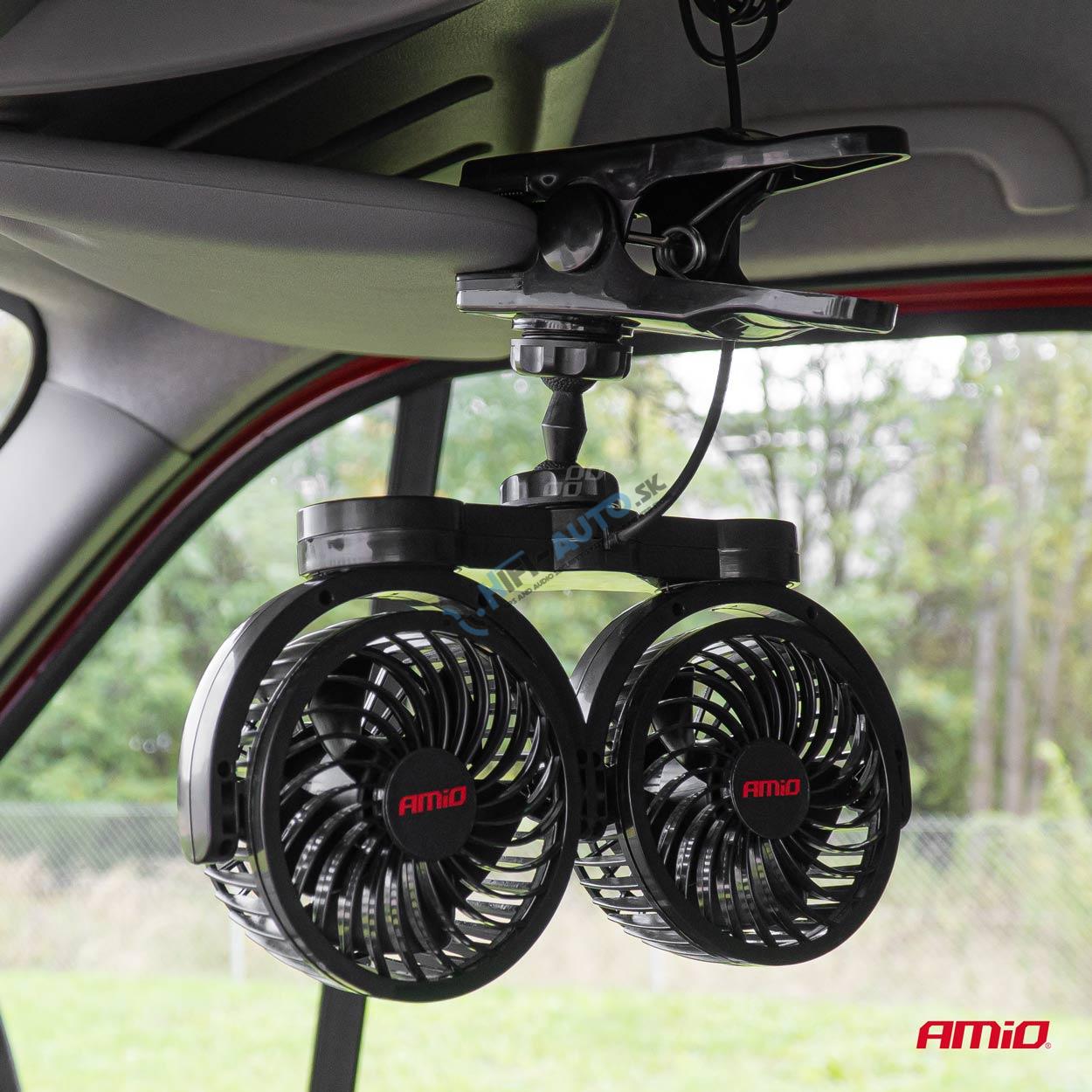 Ventilátor do auta s klipom 2x4" 12V