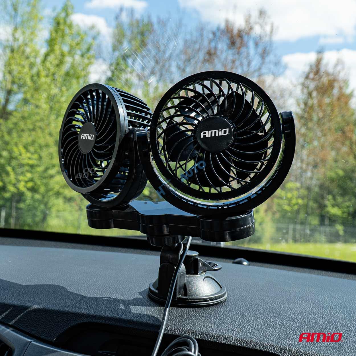 Ventilátor do auta s prísavkou 2x4" 24V