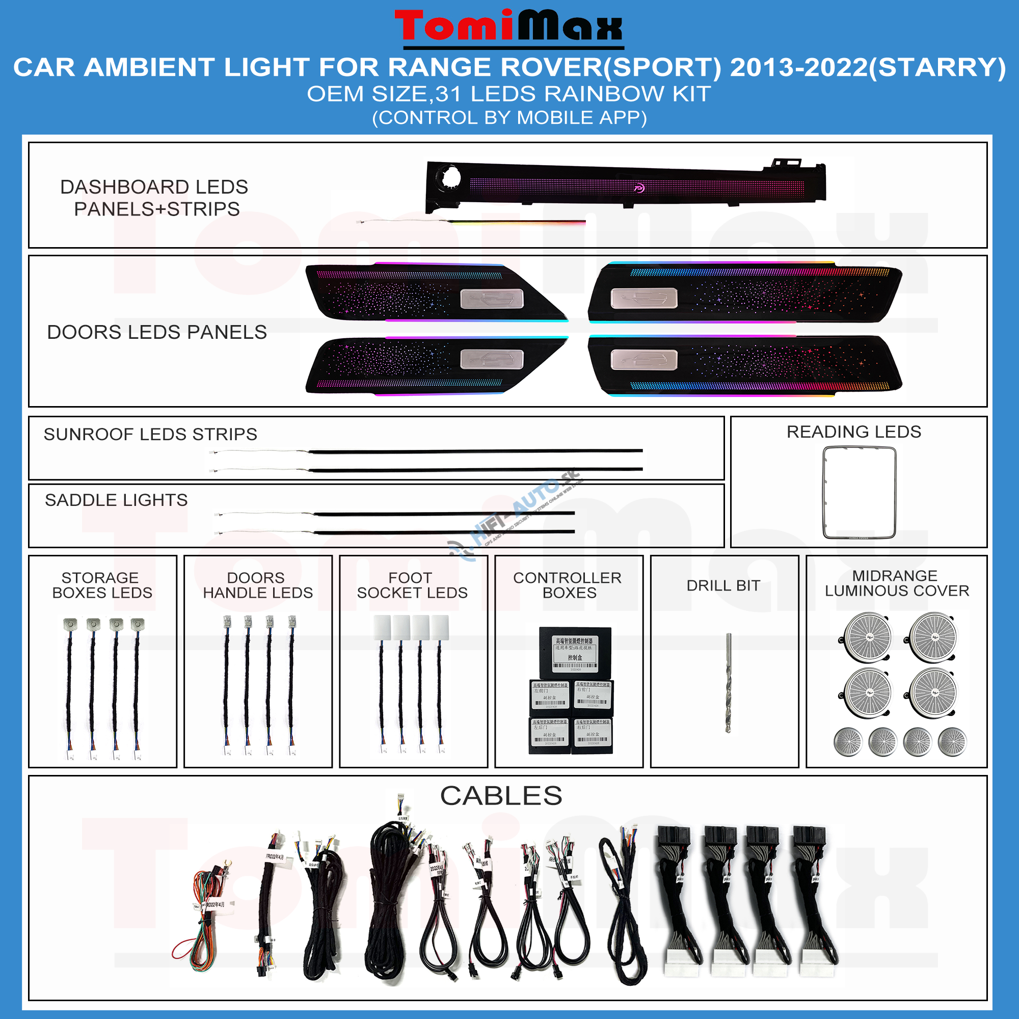 Ambientné osvetlenie Range Rover SV 2013-2022