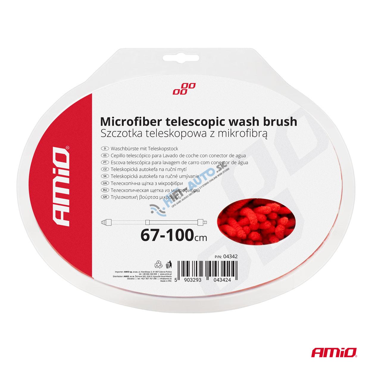 Teleskopická prietoková kefa z mikrovlákna na umývanie auta 67-100 cm