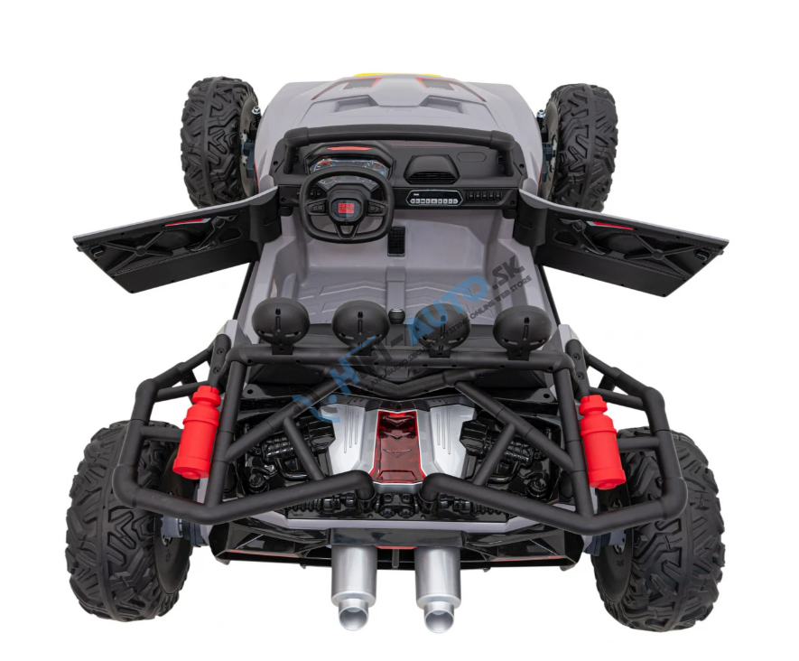 Elektrické autíčko Buggy Racing 2x200W šedé
