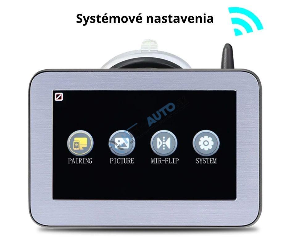 AHD bezdrôtový digitálny kamerový systém 12-36V + 5" monitor na čelné sklo