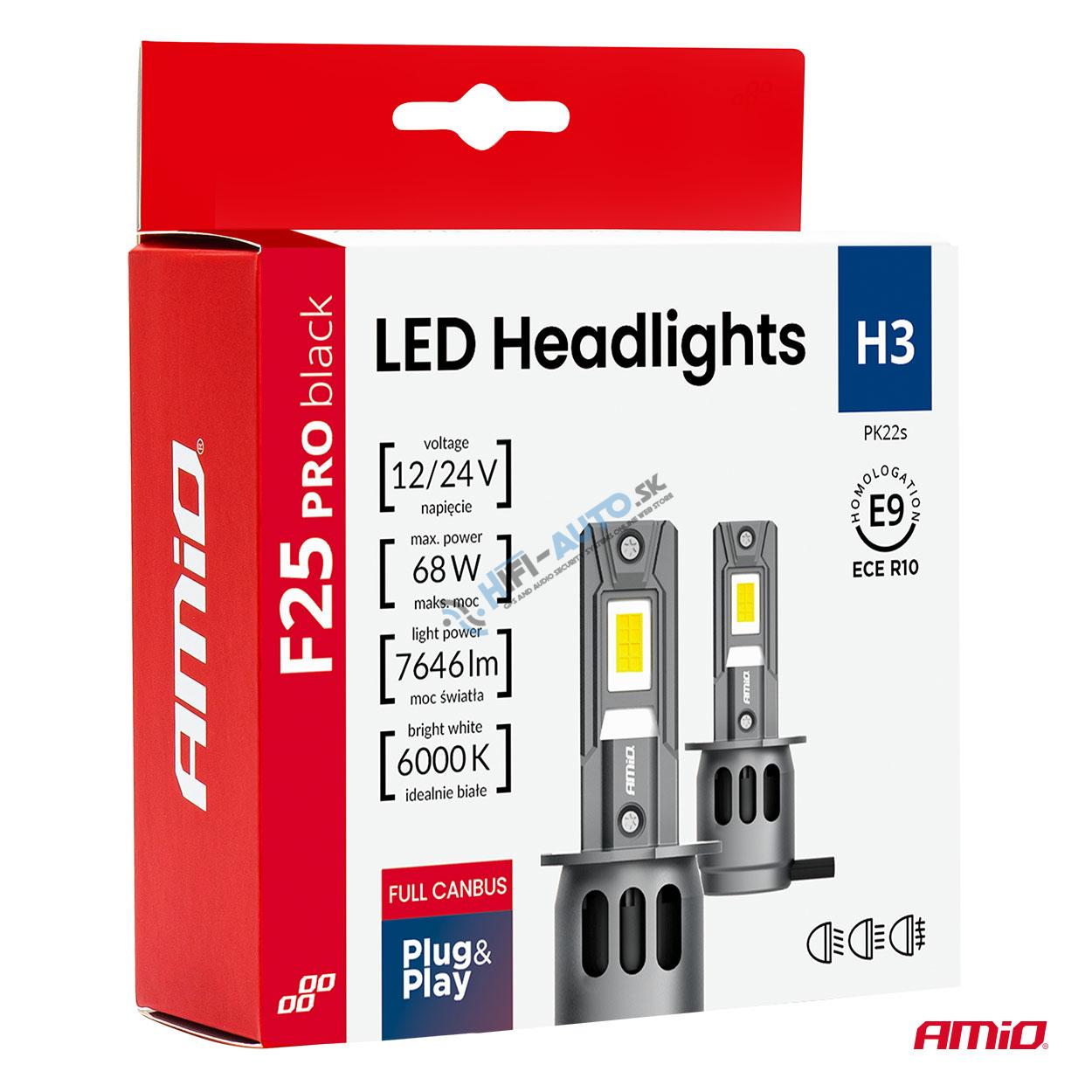 LED prestavbová sada Séria F25 PRO BLACK FULL CANBUS H3 68W