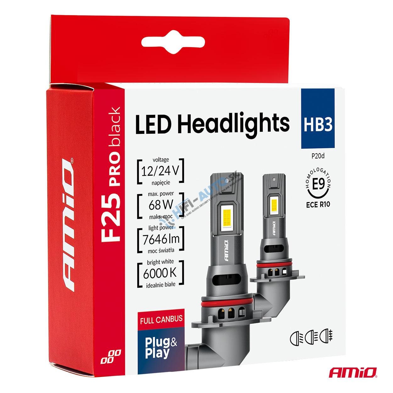 LED prestavbová sada Séria F25 PRO BLACK FULL CANBUS HB3 68W