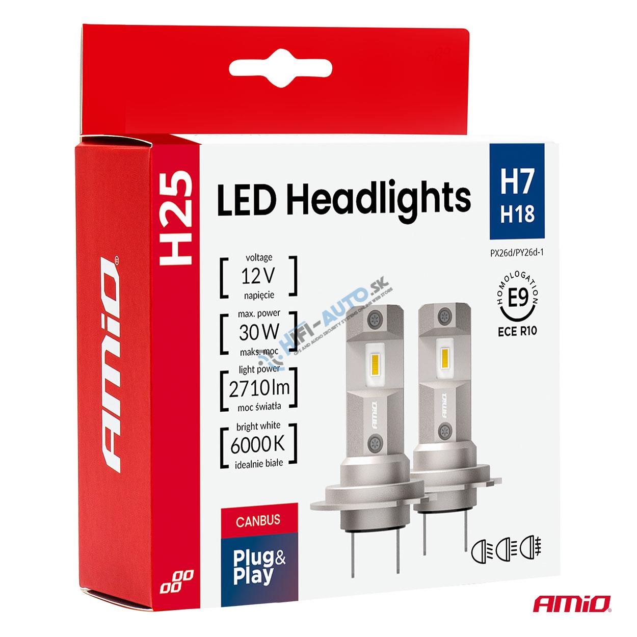 LED prestavbová sada Séria H25 CANBUS H7 H18 12V 30W