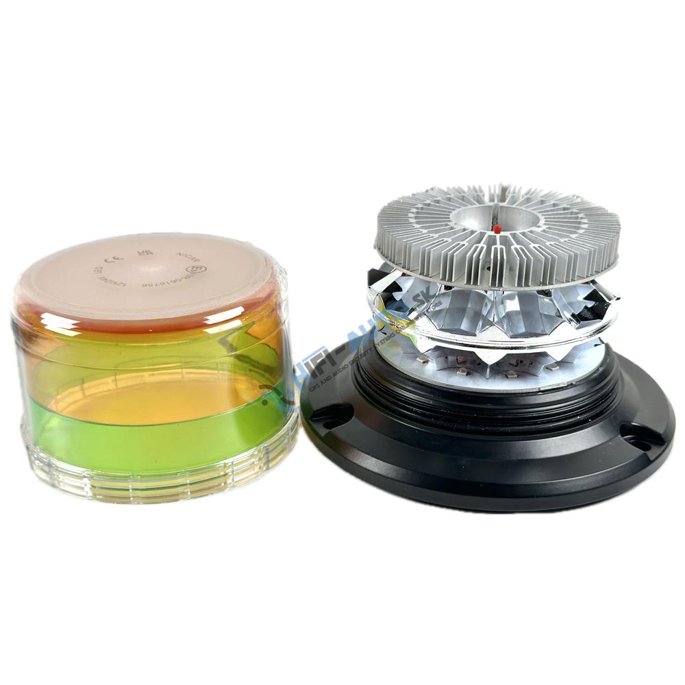 LED maják, 12-24V, 24xLED zelený/oranžový, magnet