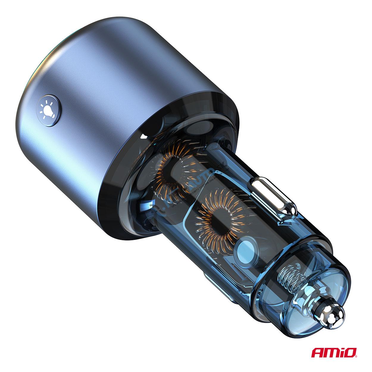 FM transmitter 1×USB-A 1×USB-C 12/24V