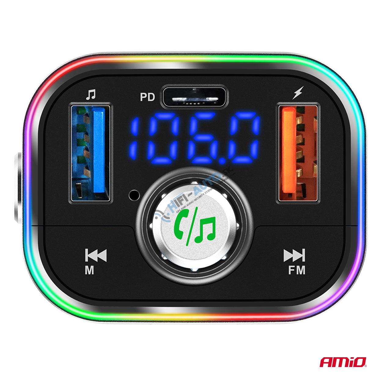 FM transmitter 1×USB-C microSD 12V 24V