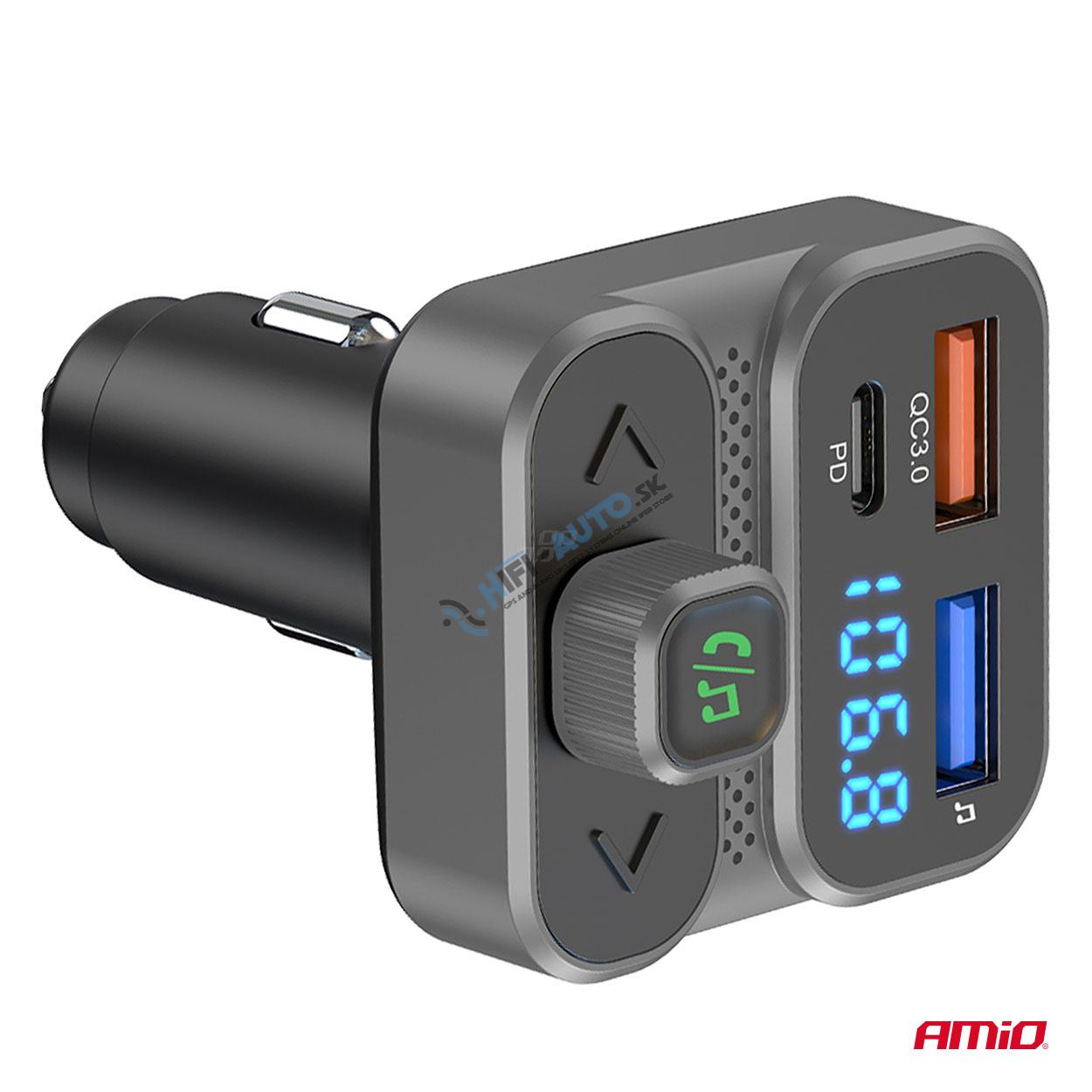 FM transmitter 2×USB-A 1×USB 12V 24V