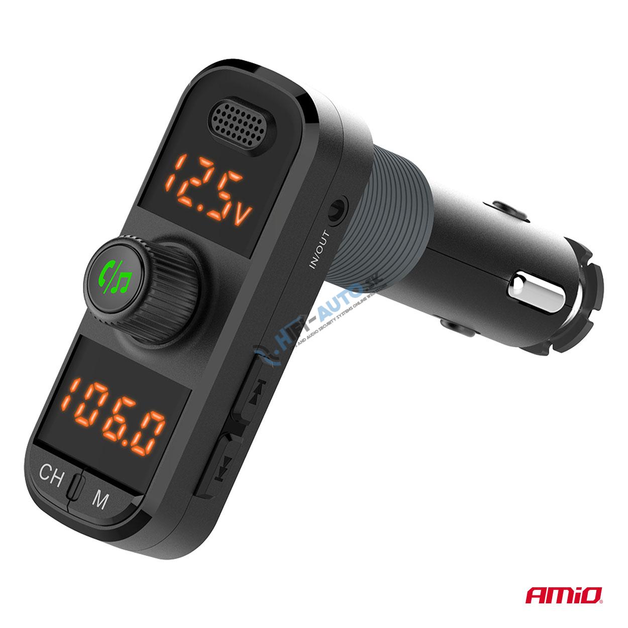 FM transmitter 2×USB-A 1×USB-C mircoSD 12V 24V