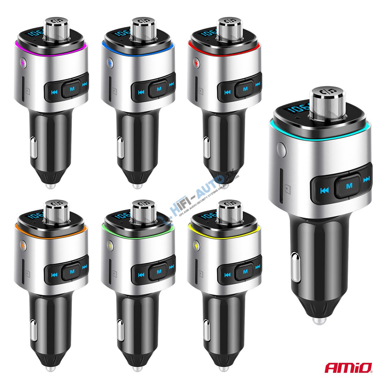 FM transmitter 2×USB-A microSD 12/24V