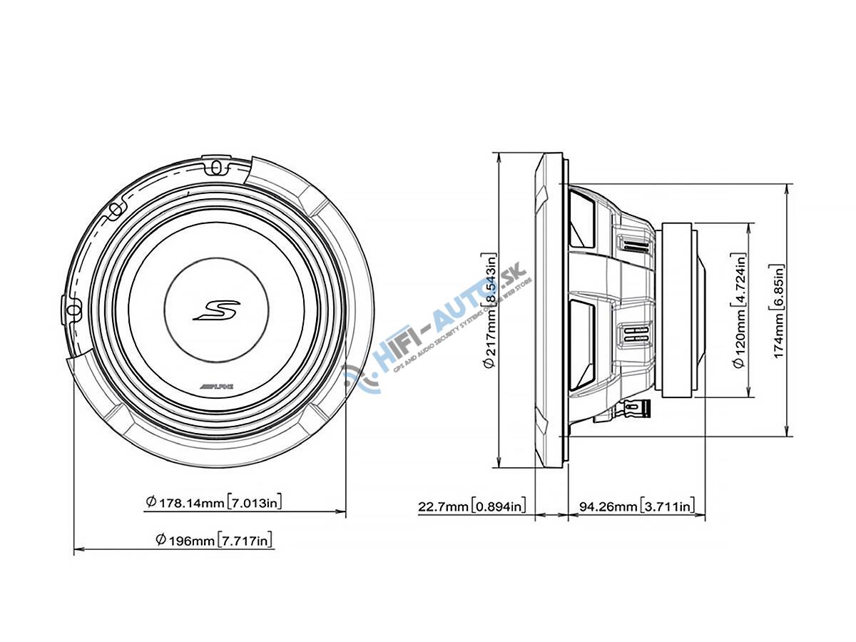Subwoofer Alpine S2-W8D4