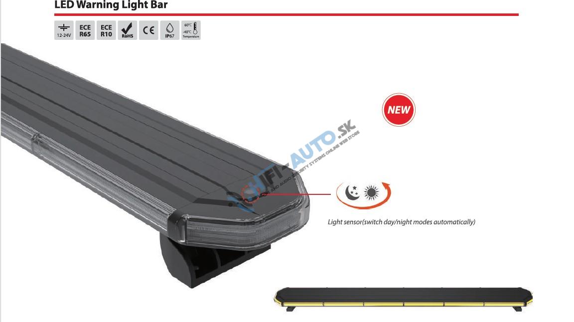 SLIM LED rampa 1133mm, oranžová, 12-24V, 306 x LED, 68W, ECE R65