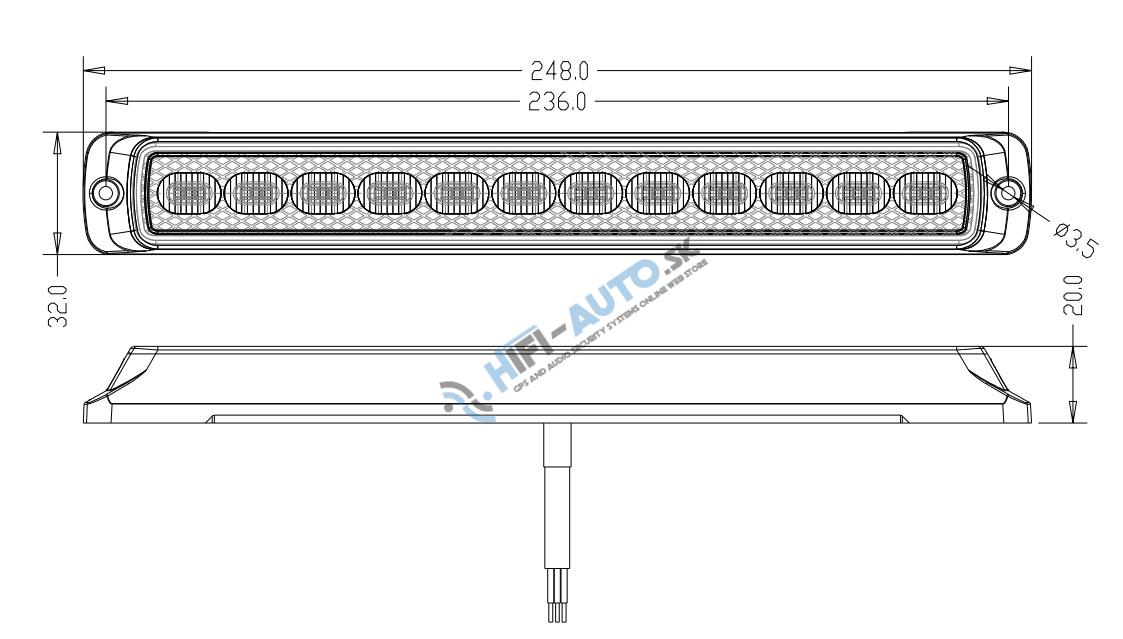 LED združená lampa zadná s výstražným oranžovým svetlom, 12-24V, ECE R65