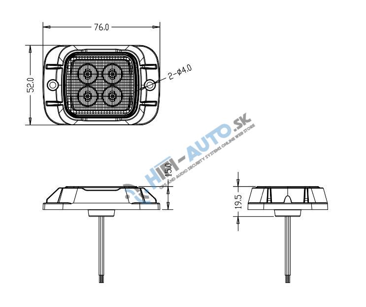PREDATOR 4x3W LED, 12-24V, oranžový, ECE R65