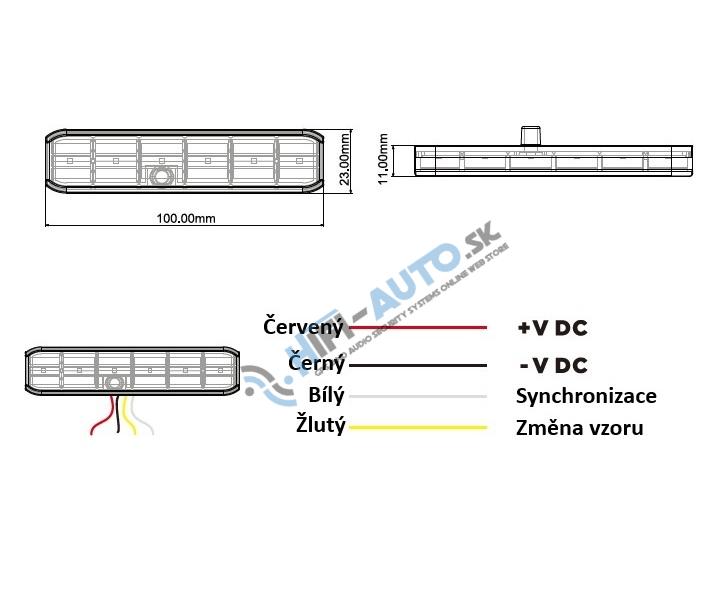 PREDATOR 6x3W LED, 12-24V, oranžový, flexibilný, ECE R65