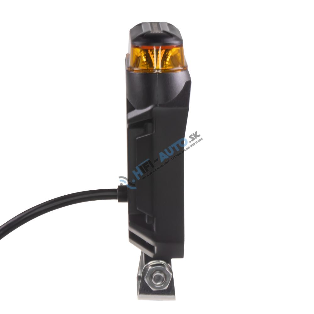 LED svetlo obdĺžnikové biele/oranžové, 14W, 101x127,6mm, ECE R65