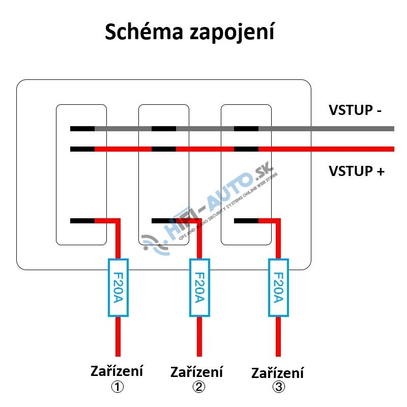 Panel s 3x spínačom 12/24V